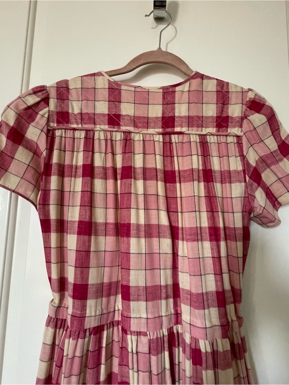 Christy Dawn the Dawn Pink and Cream Plaid Maxi Dress - Picture 6 of 10